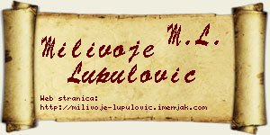 Milivoje Lupulović vizit kartica